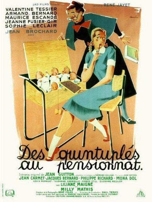 Affiche Des quintuplés au pensionnat