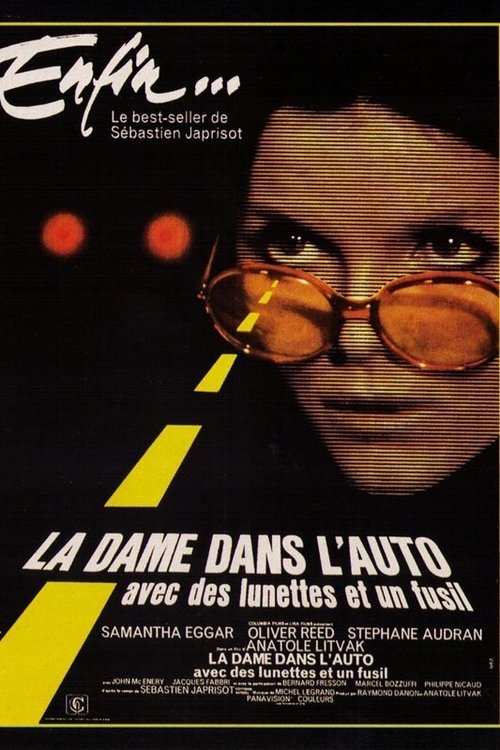 Affiche La Dame dans l'auto avec des lunettes et un fusil