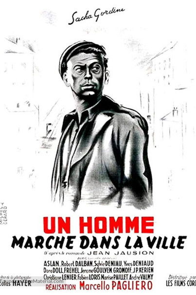 Affiche Un homme marche dans la ville