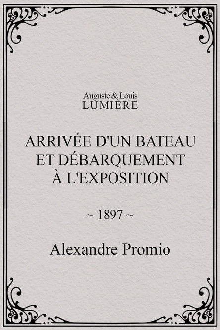 Affiche Arrivée d'un bateau et débarquement à l'exposition