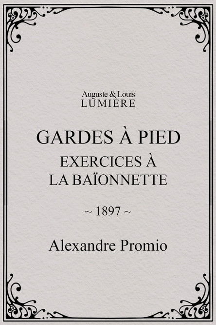Affiche Gardes à pied : exercices à la baïonnette
